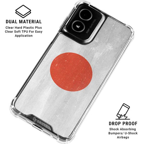 Japanese Flag Distressed Moto G Power 5G (2024) Clear Case
